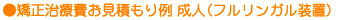 ●矯正治療費 お見積り例 成人(フルリンガル装置)